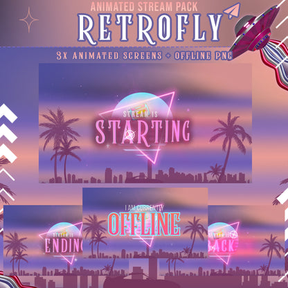 RetroFly Stream Package Twitch overlays full stream package