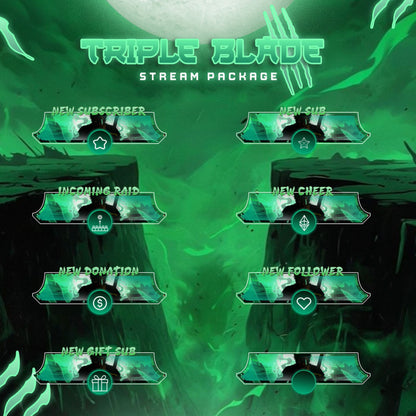 Zoro Triple Blade Anime Twitch Overlays full Stream