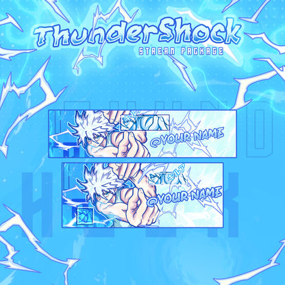 Animated Zoldyck Killua Thundershock Twitch overlays full stream