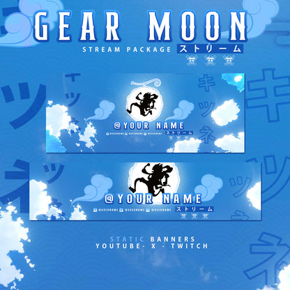 Animated Luffy Gear FifthMoon Twitch overlays full stream