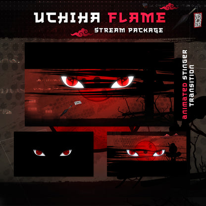 Fire Flame Uchiha Itachi Twitch overlays full stream package