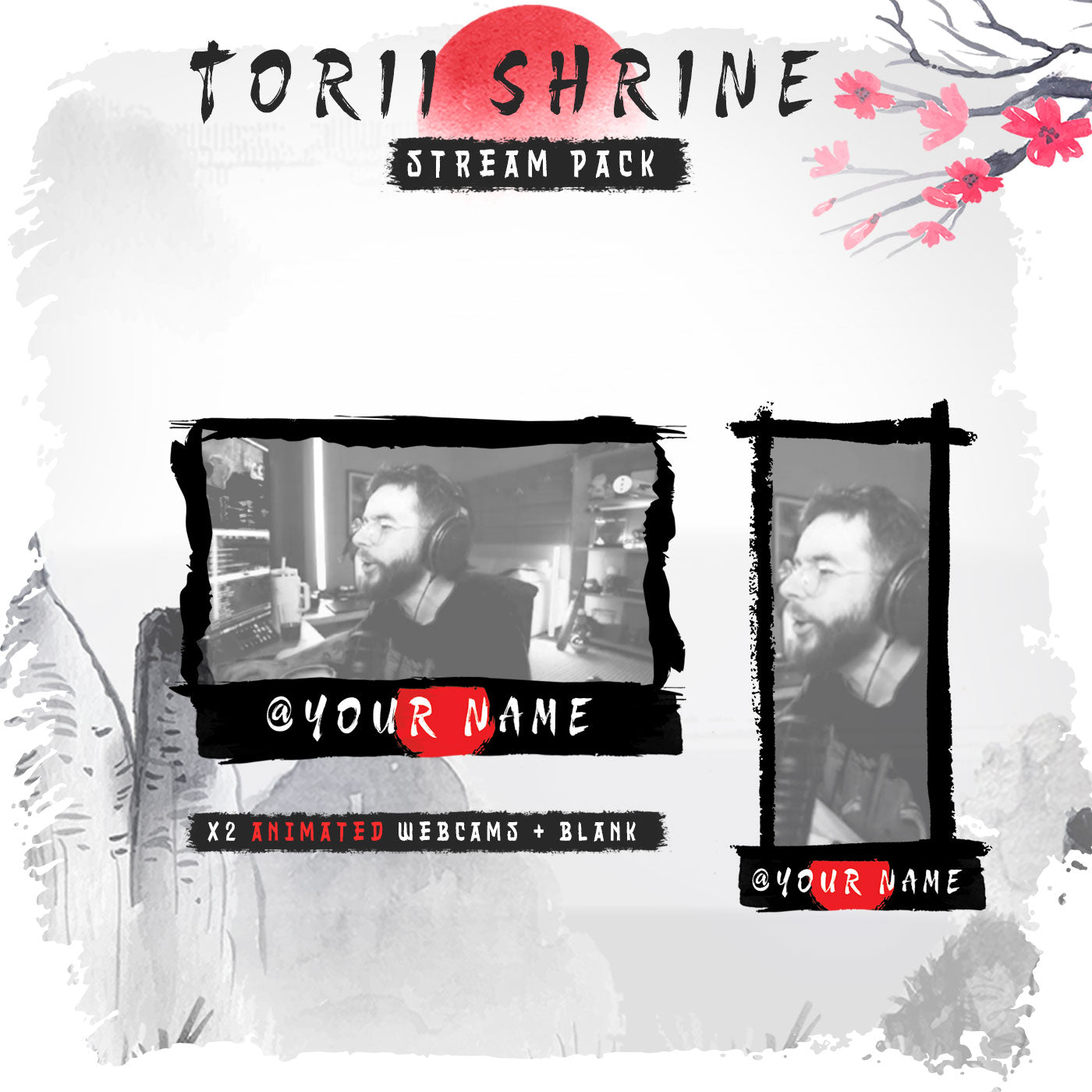 Animated Torii Shrine For twitch streamers full twitch package