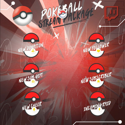 Poke ball Stream Overlay Intermission Chatting Screens Webcam