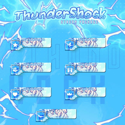 Animated Zoldyck Killua Thundershock Twitch overlays full stream