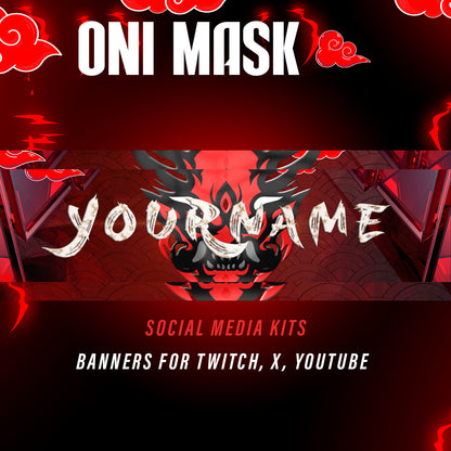 Oni Mask Stream Package Twitch overlays full stream package