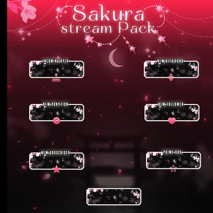 Sakura Cherry Twitch overlays full stream package