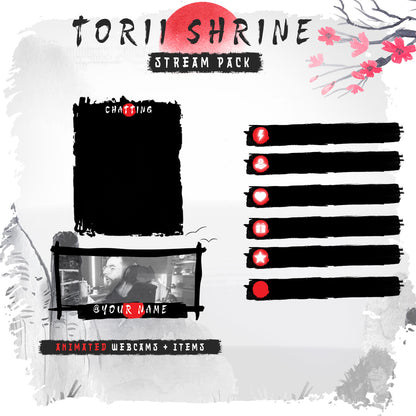 Animated Torii Shrine For twitch streamers full twitch package