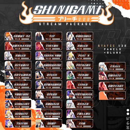 Bleach II Twitch Overlays full Stream Package Orange