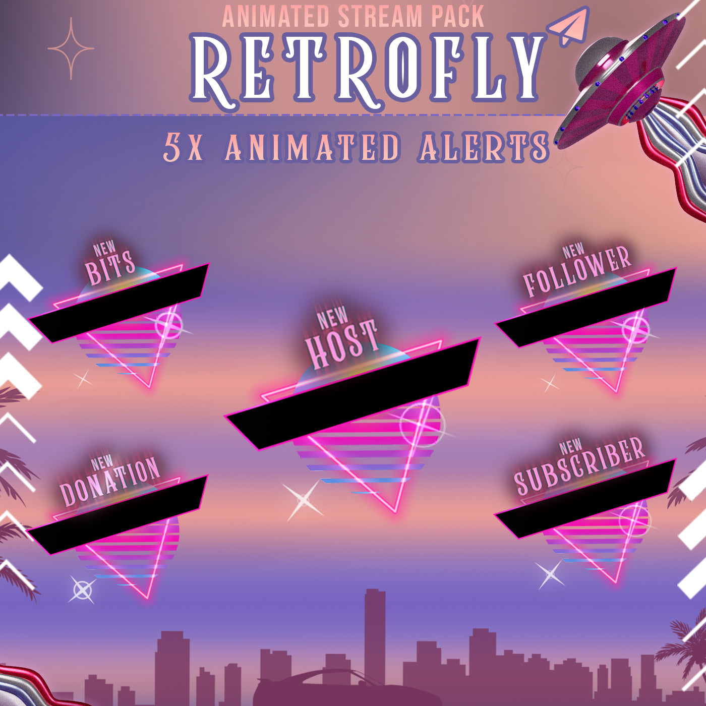 RetroFly Stream Package Twitch overlays full stream package