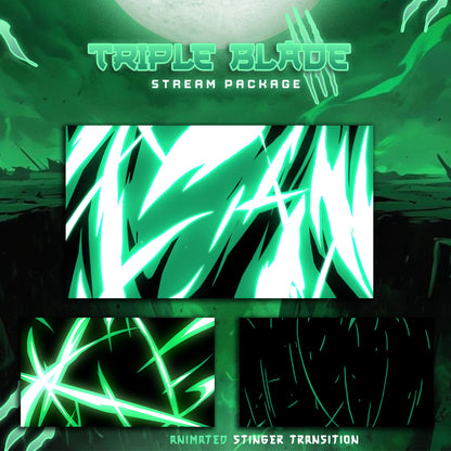 Zoro Triple Blade Anime Twitch Overlays full Stream