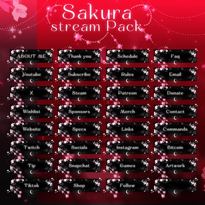 Sakura Cherry Twitch overlays full stream package