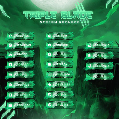 Zoro Triple Blade Anime Twitch Overlays full Stream