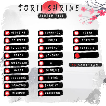 Animated Torii Shrine For twitch streamers full twitch package