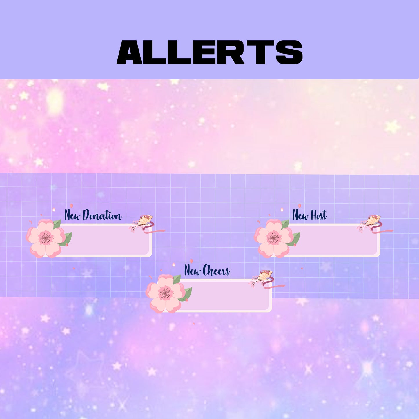Blossom Cherry Stream Package Twitch overlays full stream package