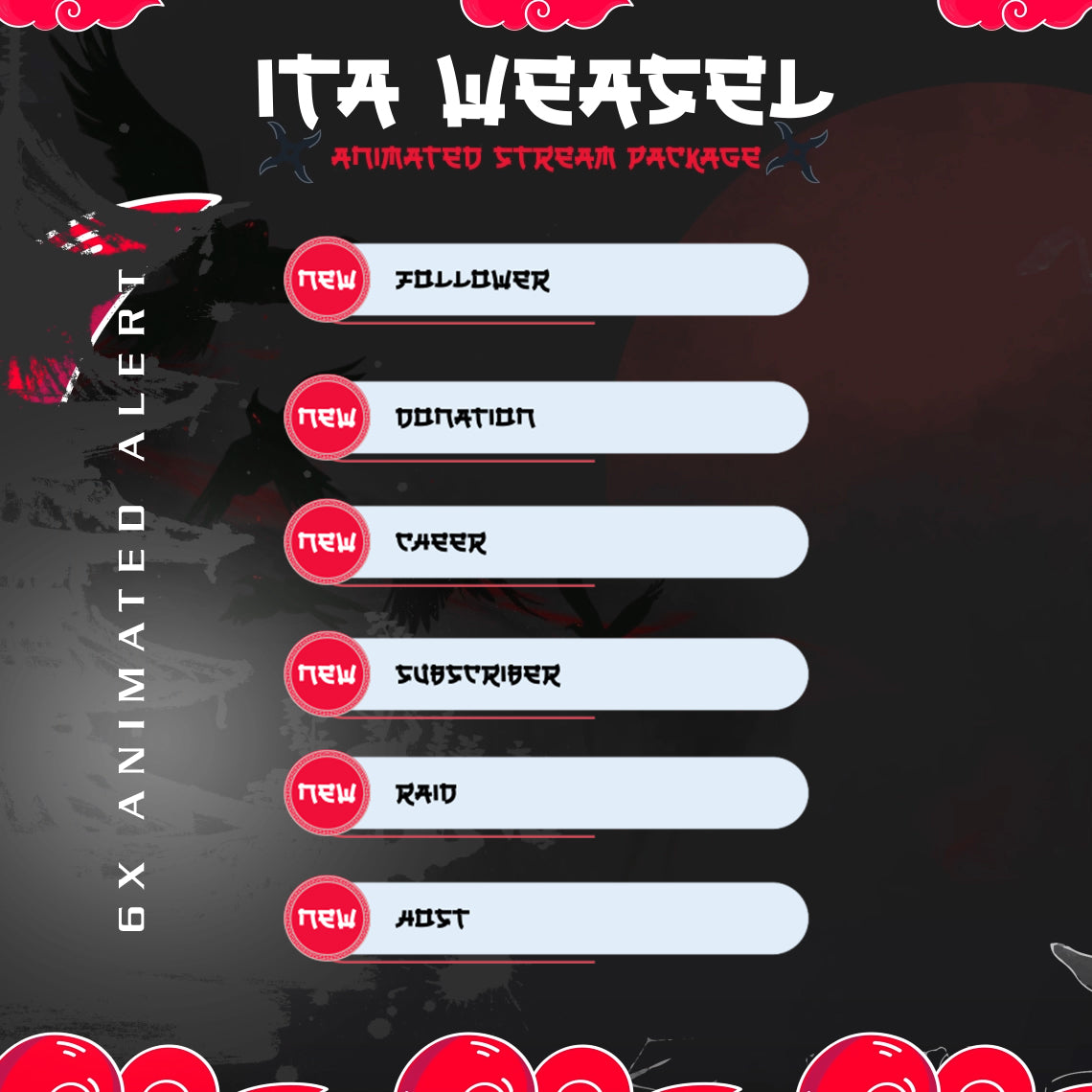 Sharingan Stream Package Twitch overlays full stream package