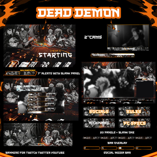 Dead Demon Stream Package Demon Slayer Overlays