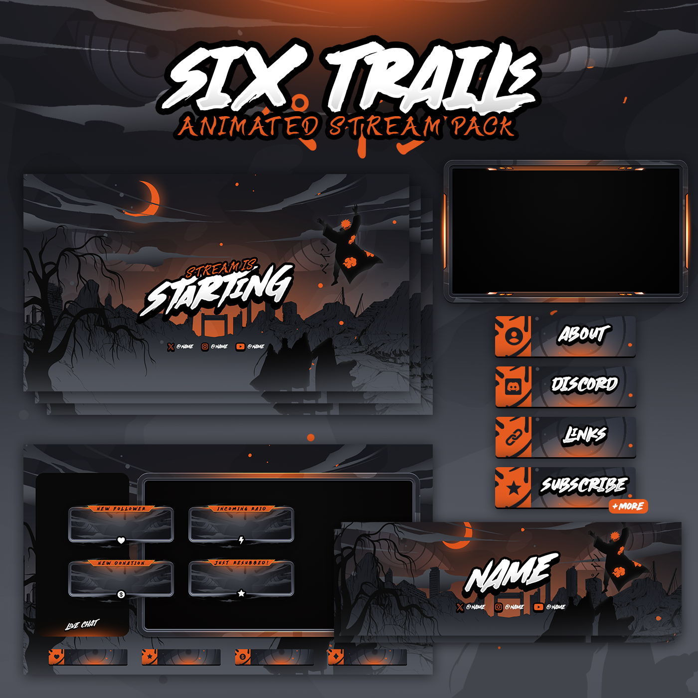 Pain Six Trails Twitch overlays full stream package