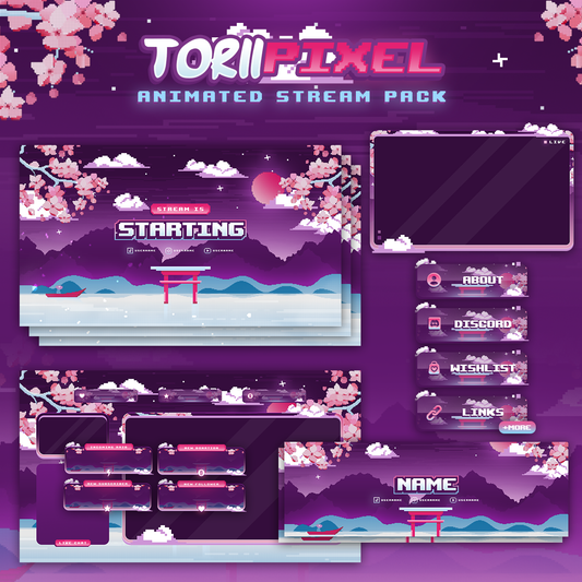 Torii Pixel Stream Package Pixel Art Stream Overlays