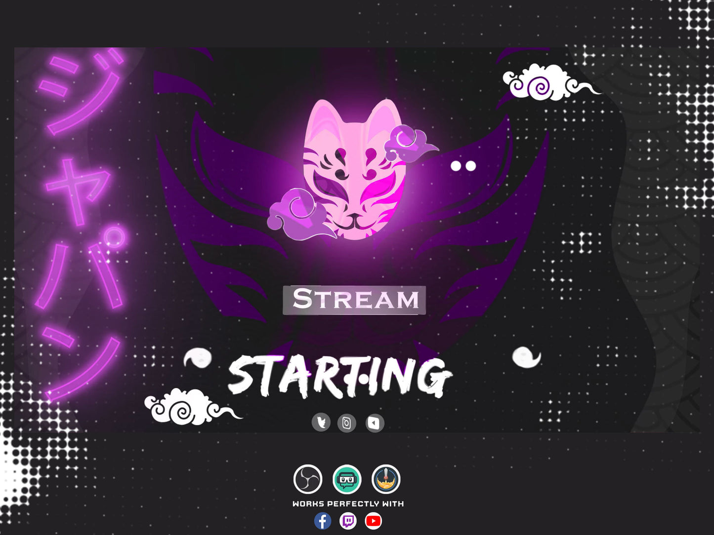 Animated Stream Overlays Kitsune Mask
