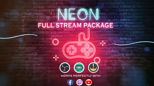 Neon Animated Stream Overlay Package Retro