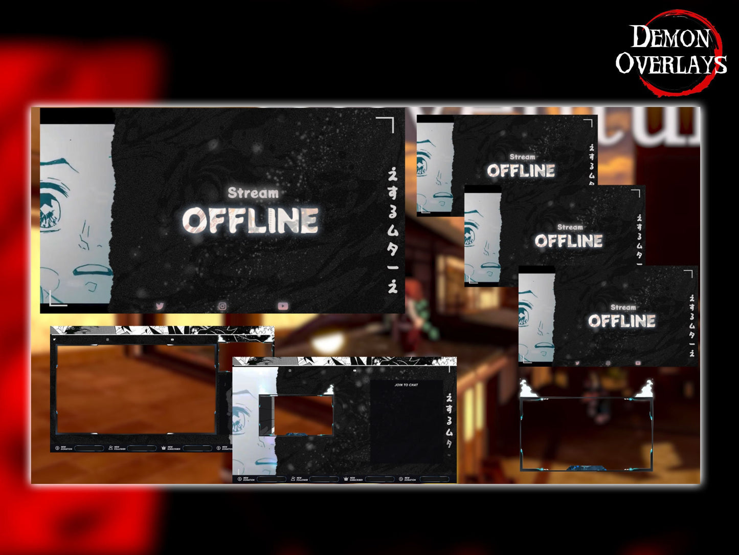 Animated Demon overlays Stream package