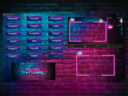 Animated Stream Package Retro Neon