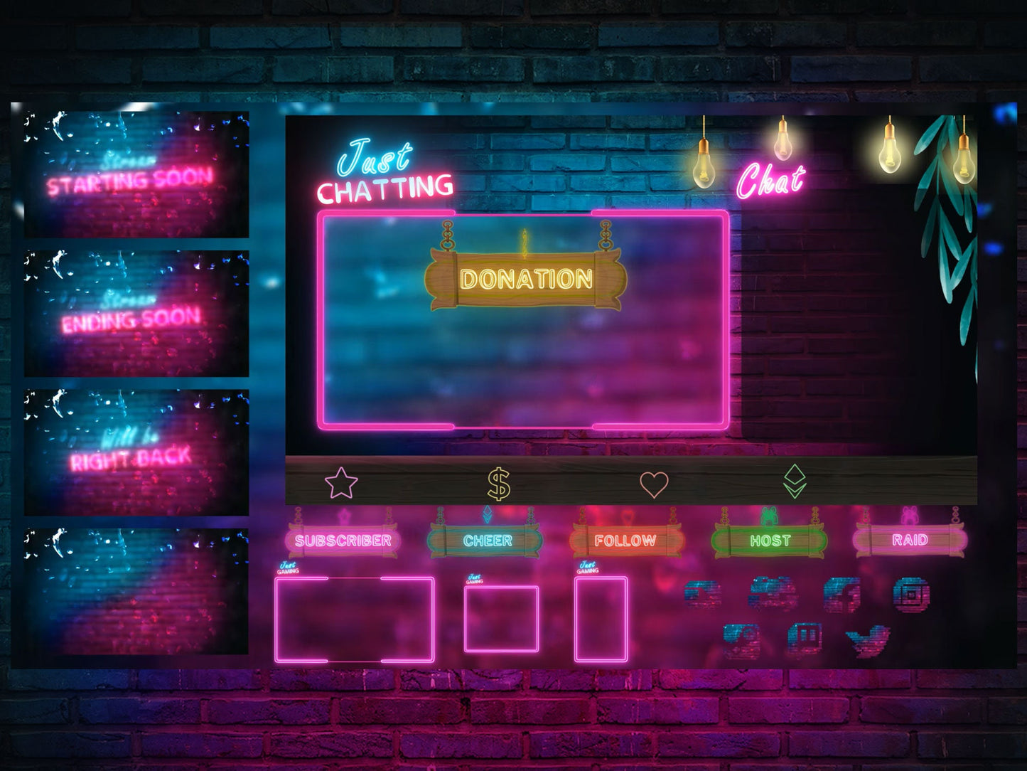 Animated Stream Package Retro Neon