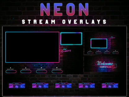 Animated Stream Retro Neon Stream Package