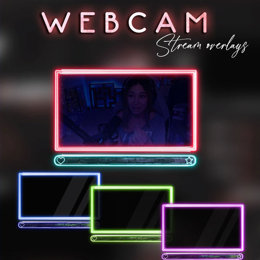 Animated Webcam Frame Pack Neon Facecam