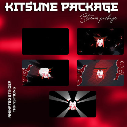 Animated kitsune Red Mask Stream Package