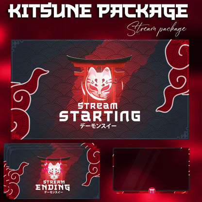 Animated kitsune Red Mask Stream Package