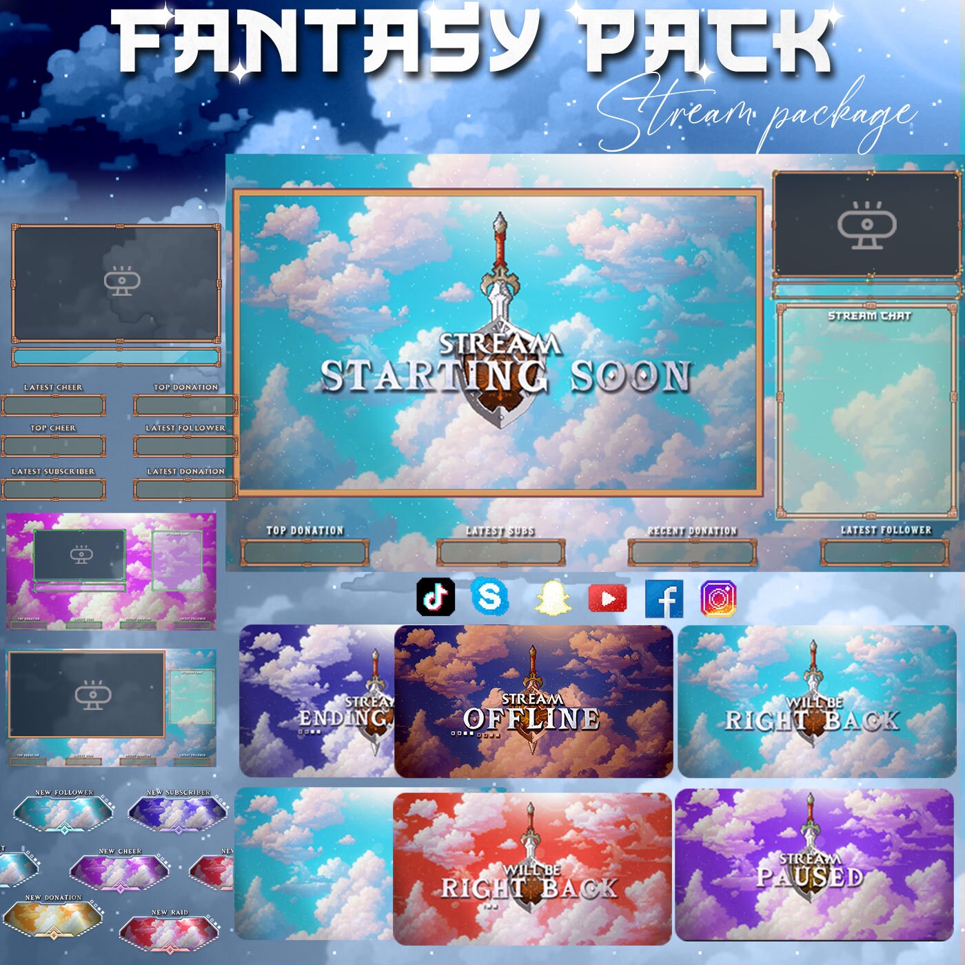 Premium Animated Fantasy Sky Stream Package