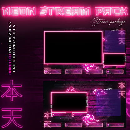 Animated Stream Retro Neon Package