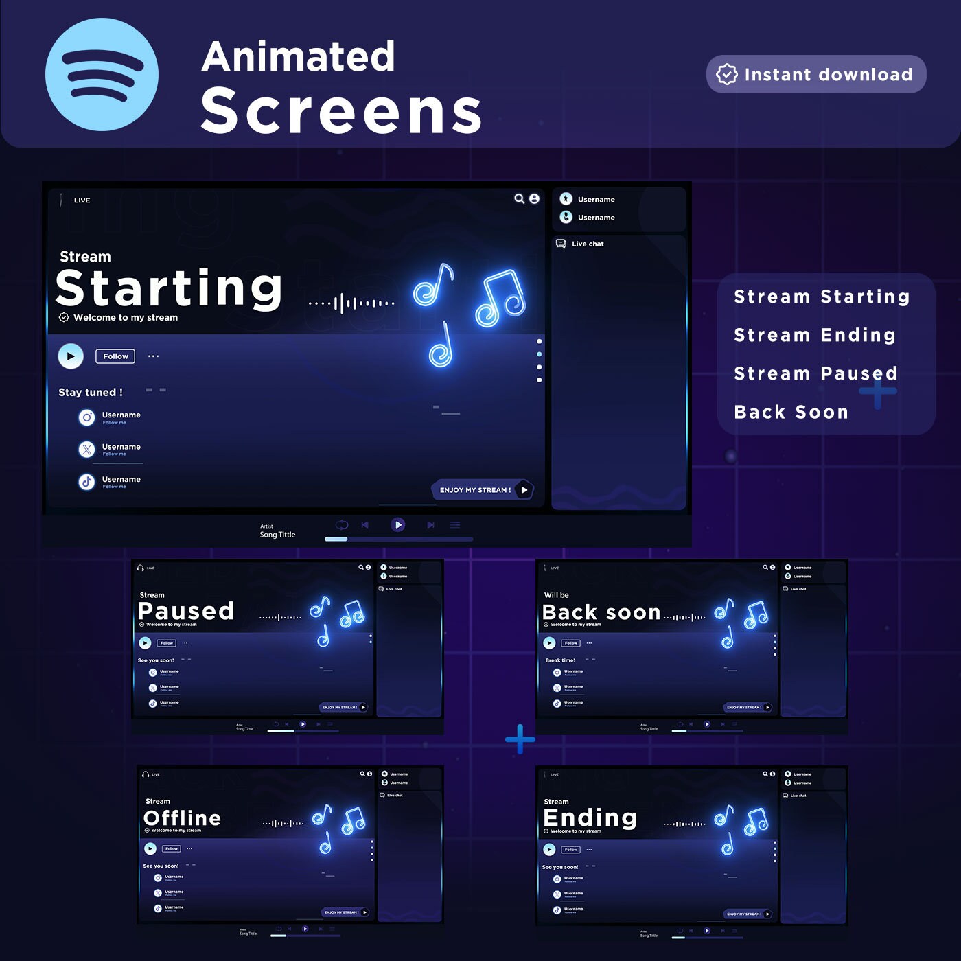 Animated Spotify Stream Package