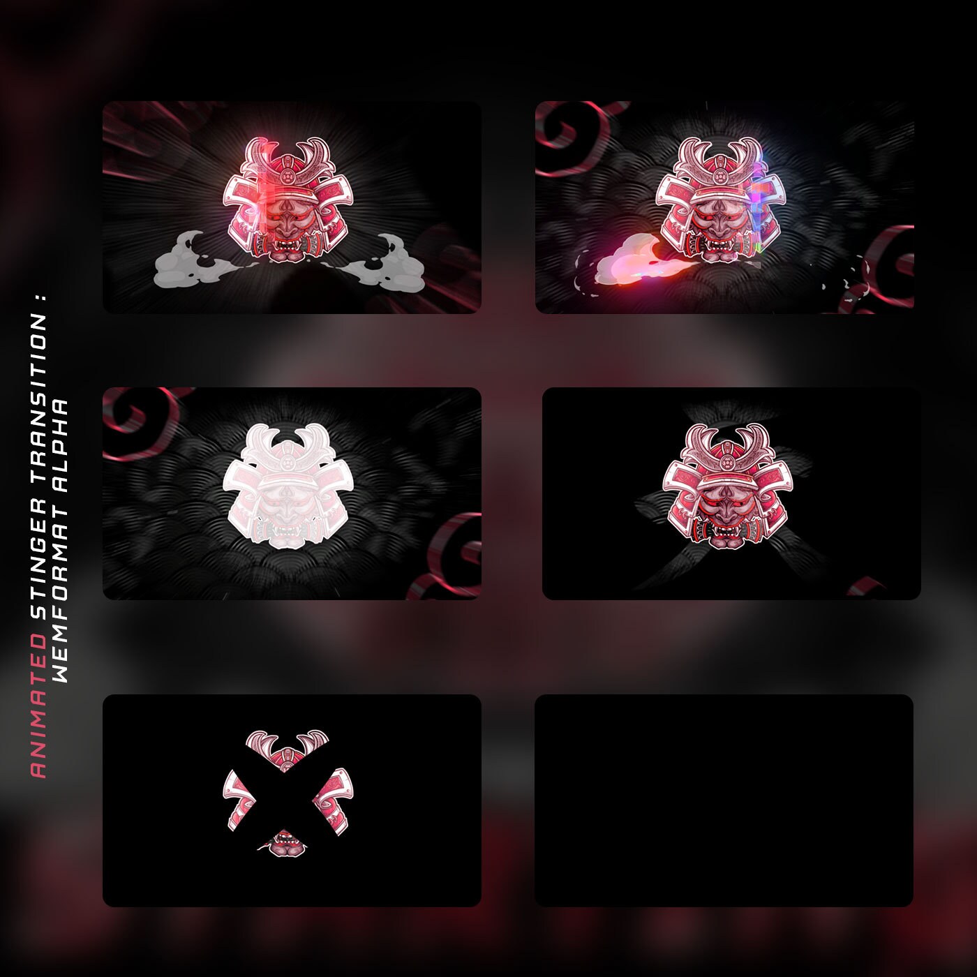 Animated Red Oni Stream Overlay Package