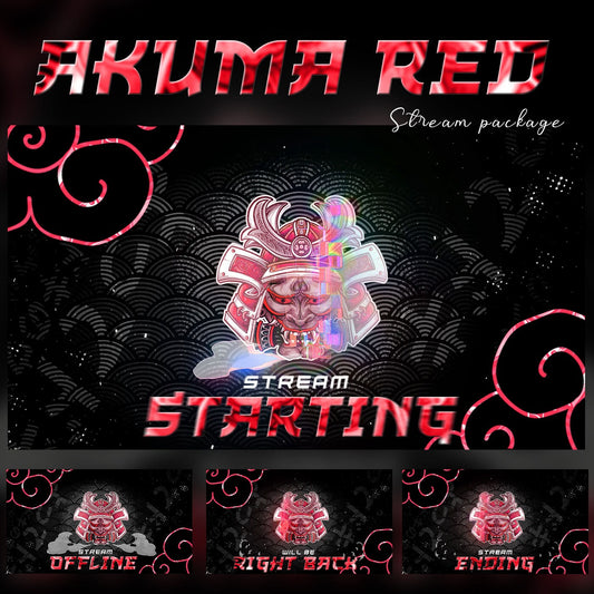 Animated Red Oni Stream Overlay Package