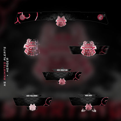 Animated Red Oni Stream Overlay Package