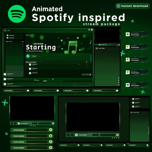 Animated Green Spotify Stream Package