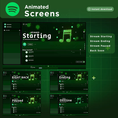 Animated Green Spotify Stream Package