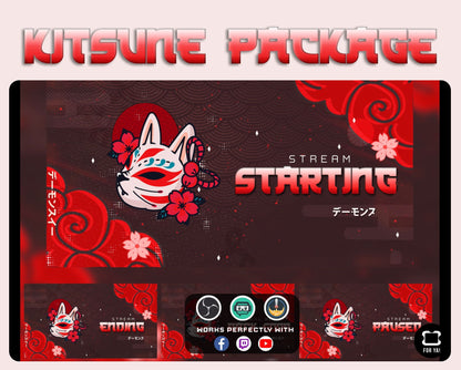 Animated Red Kitsune Stream Package