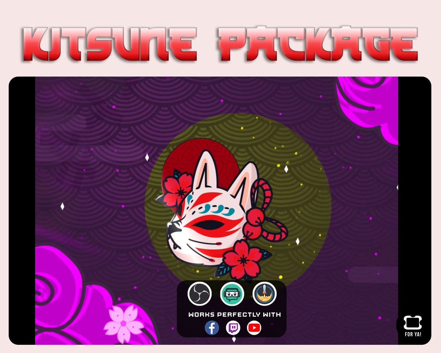 Animated Red Kitsune Stream Package
