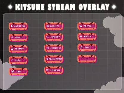 Animated White Kitsune Stream Package