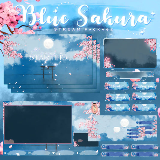 Premium Sakura Stream overlays Package