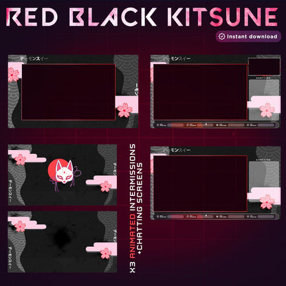 Animated Black Kitsune Stream Package