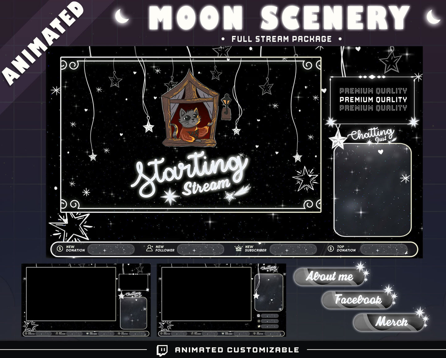 Animated Night Scenery Stream Pack