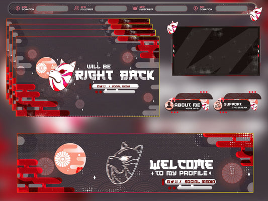 Animated Kitsune Mask Stream Package