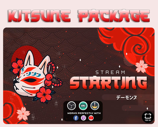Animated Red Kitsune Stream Package