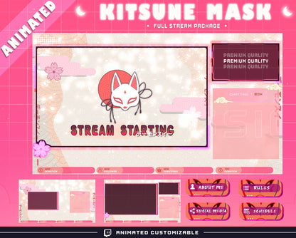 Animated White Kitsune Stream Package