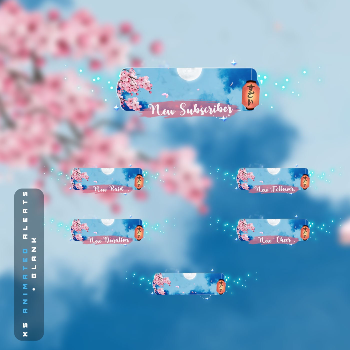 Premium Sakura Stream overlays Package