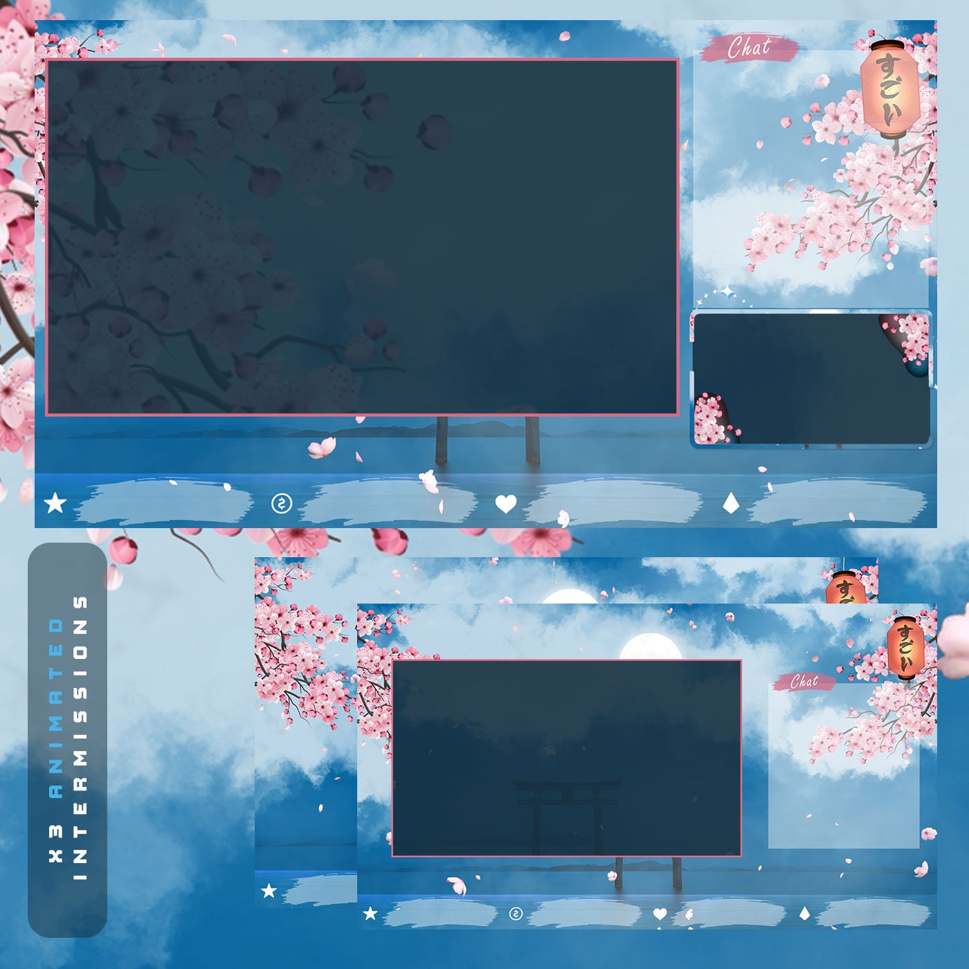 Premium Sakura Stream overlays Package